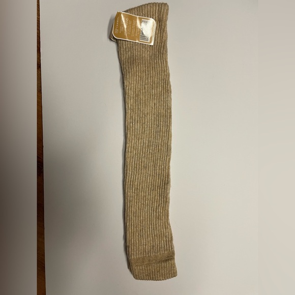 Camel wool blend over the knee leg warmers beige Mongolia - Picture 3 of 6
